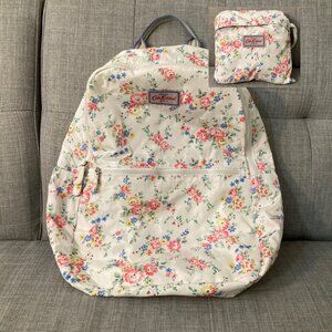 Cath Kidston Foldaway White Floral Foldable Backpack